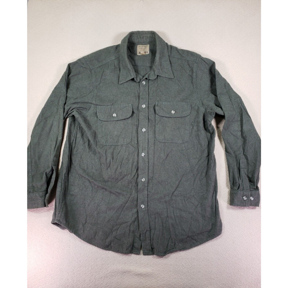 Cold Storage Shirt Mens 2XL XXL Gray Button Up Collared Cotton Flap Pockets
